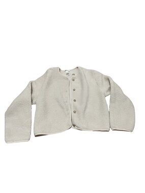 Cream Sherpa Button-Front Jacket